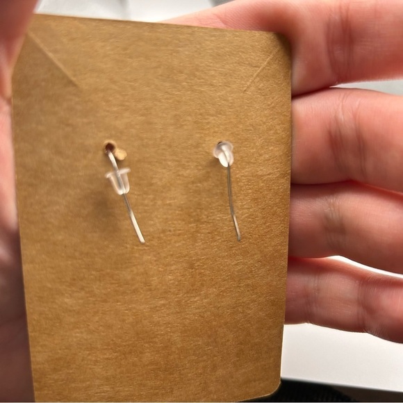 Large Gold Tone Swirl Faux Turquoise Blue Bead Dangle Earrings Music Note - Picture 7 of 7